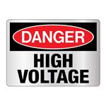 Danger High Voltage -Reflective 10" x 14" Sign